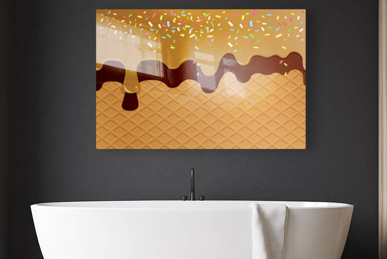 Tan Creamy Waffle Art by rizu_designs