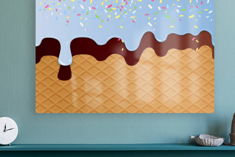 Aqua Creamy Waffle Artwork by rizu_designs