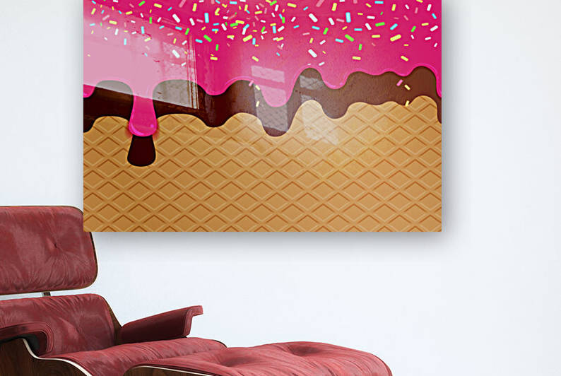 Hot Pink Creamy Waffle Artwork by rizu_designs