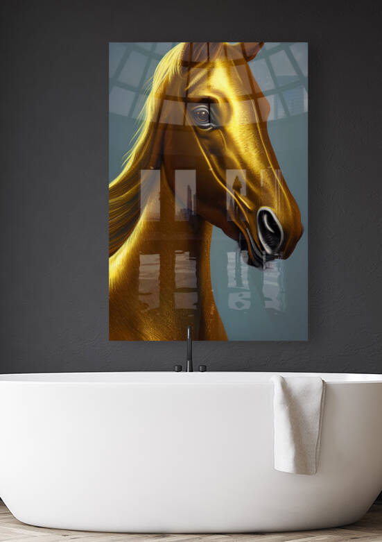 Golden Magical Horse Art by rizu_designs