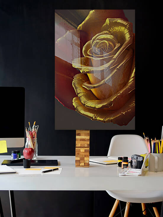 Golden Yellow Rose Artwork by rizu_designs