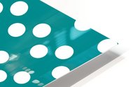 Dark Cyan Polka Dots HD Metal print