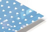 Blue Grey Heart Shape Pattern HD Metal print