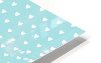 Light Blue Heart Shape Pattern HD Metal print