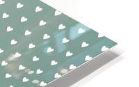 Grey Green Heart Shape Pattern HD Metal print