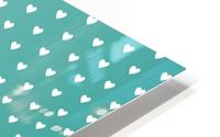 Teal Green Heart Shape Pattern HD Metal print