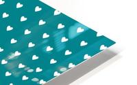 Teal Heart Shape Pattern HD Metal print