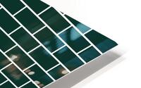 Dark Green Brick Pattern HD Metal print