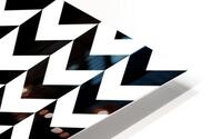 Black Chevron Check Pattern HD Metal print