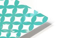 Turquoise Retro Circle Pattern HD Metal print