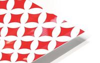 White and Red Retro Circle Pattern HD Metal print