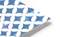 White and Blue Retro Circle Pattern HD Metal print