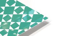 Green Square and Diamond Pattern HD Metal print