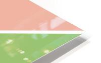 Peach and Green Abstract HD Metal print