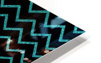 Cyan Chevron Glitter HD Metal print