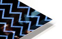 Blue Chevron Glitter HD Metal print