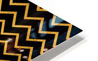 Orange Chevron Glitter HD Metal print