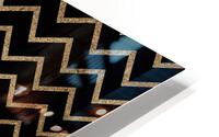 Tan Chevron Glitter HD Metal print