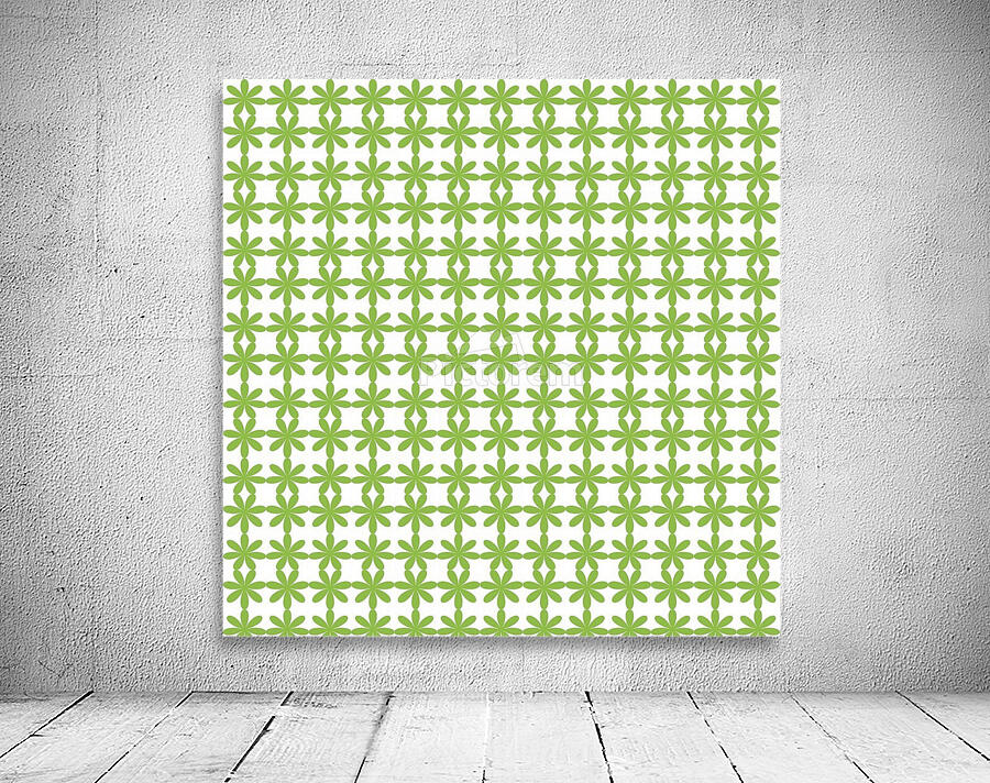Green Flower Seamless Pattern Artwork Wall Preview