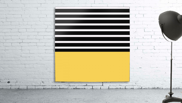 Black & White Stripes with Yellow Patch Wall Preview