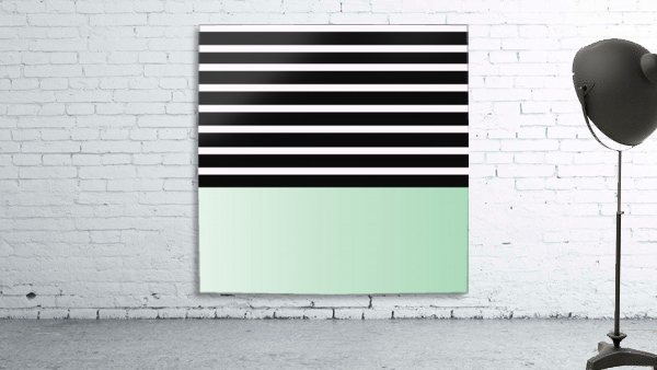 Black & White Stripes with Green Patch Wall Preview