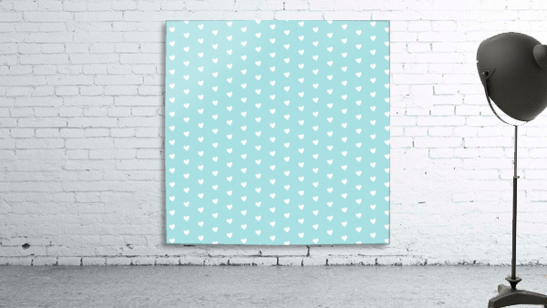 Light Blue Heart Shape Pattern Wall Preview