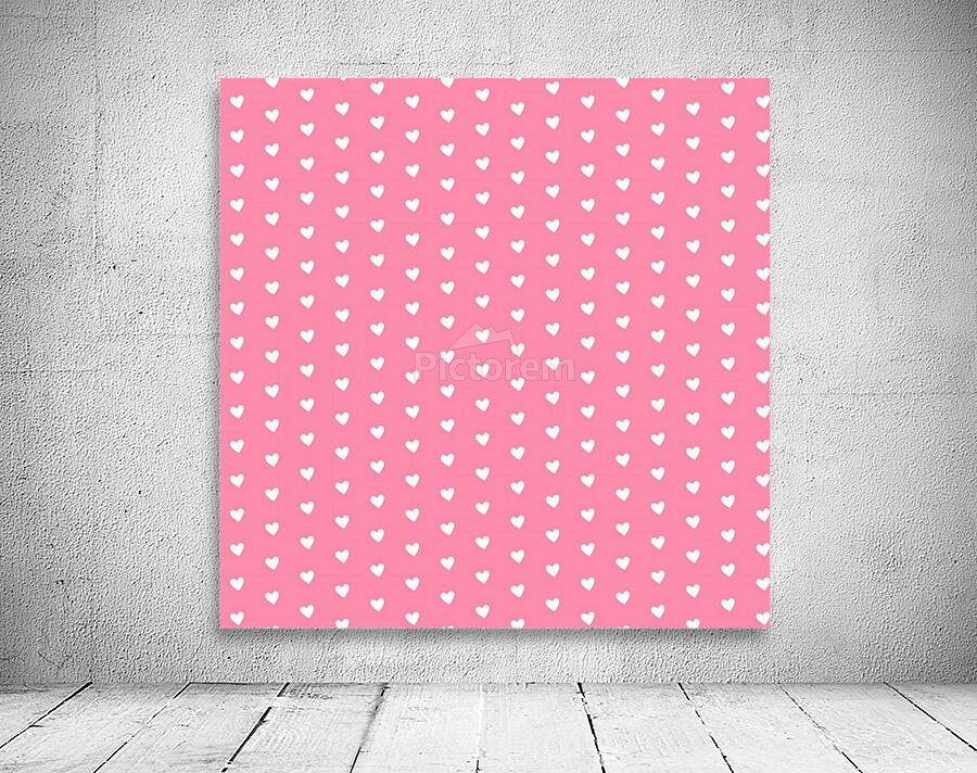 Flamingo Pink Heart Shape Pattern Wall Preview
