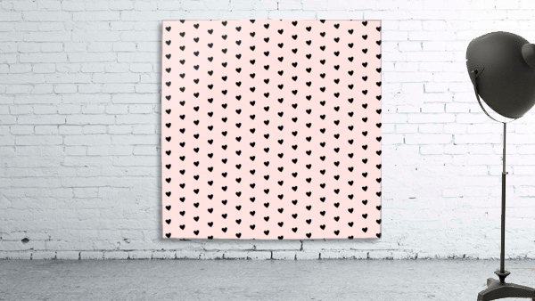 Misty Rose Heart Shape Pattern Wall Preview