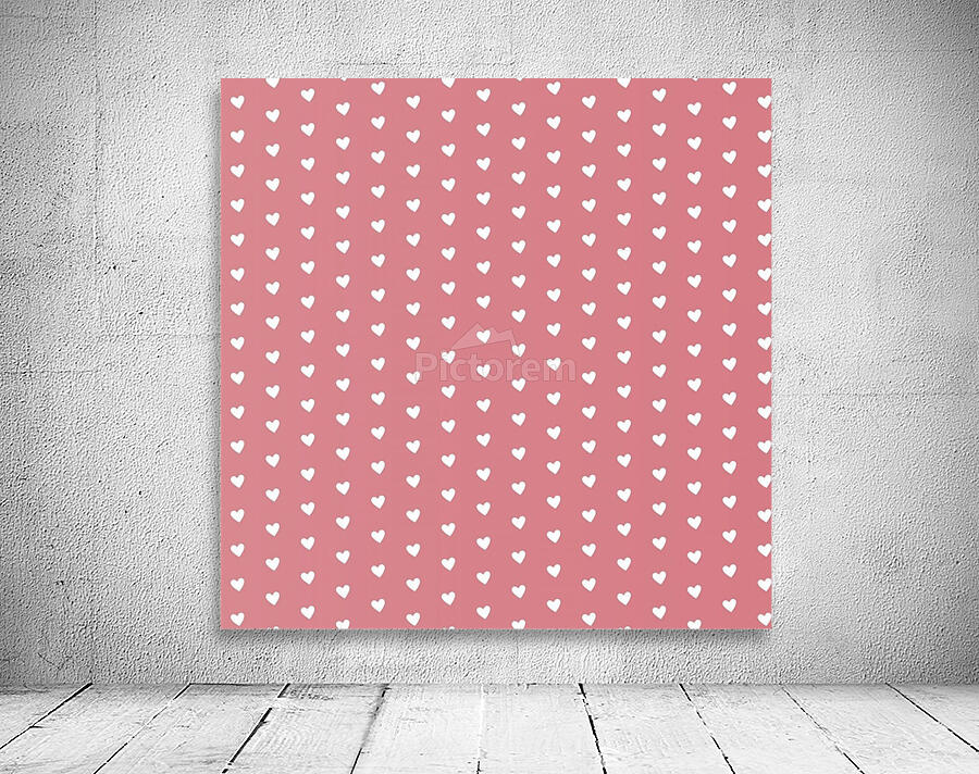 Light Red Heart Shape Pattern Wall Preview