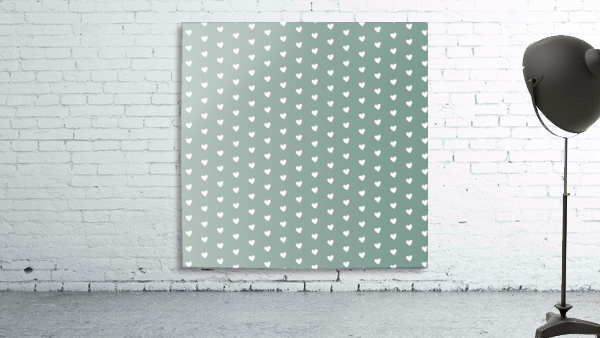 Grey Green Heart Shape Pattern Wall Preview