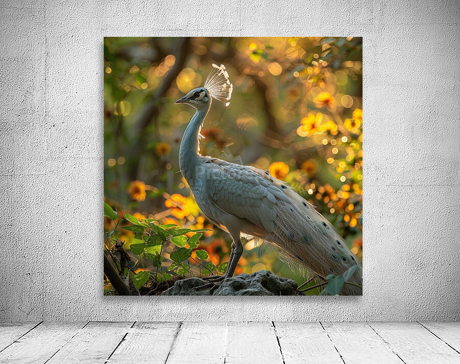 White Peacock Wall Preview