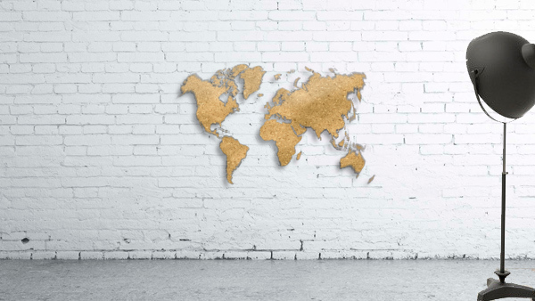 GOLD GLITTER WORLD MAP Wall Preview