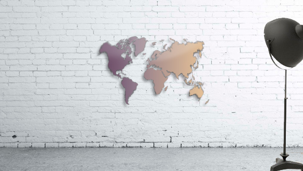 PURPLE SLATE WORLD MAP Wall Preview