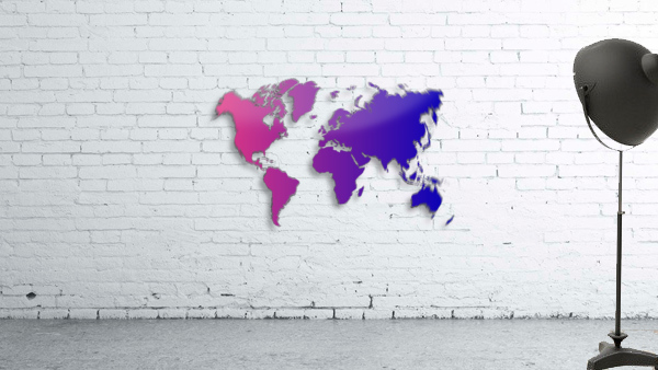 PURPLE GRADIENT WORLD MAP Wall Preview