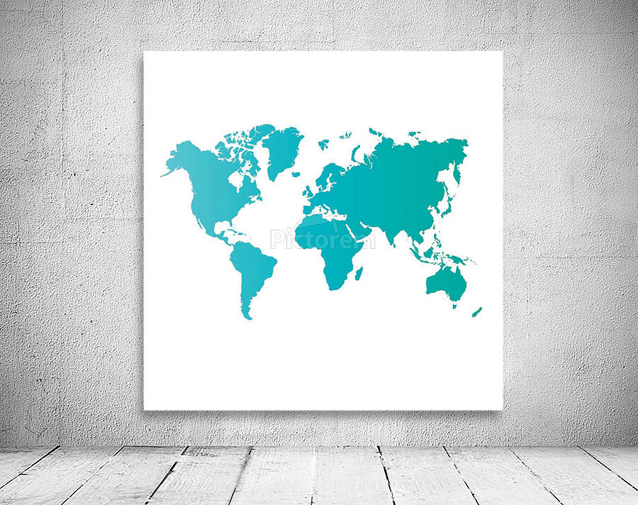 SUMMER TURQUOISE WORLD MAP Wall Preview