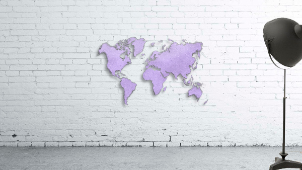PURPLE GLITTER WORLD MAP Wall Preview