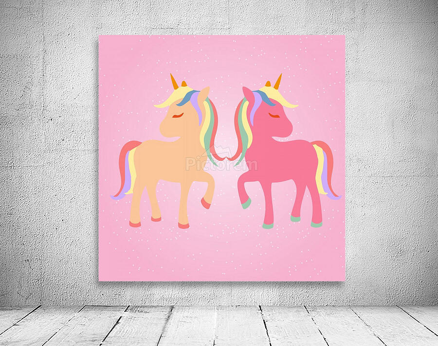 Cute Twin Unicorn Wall Preview