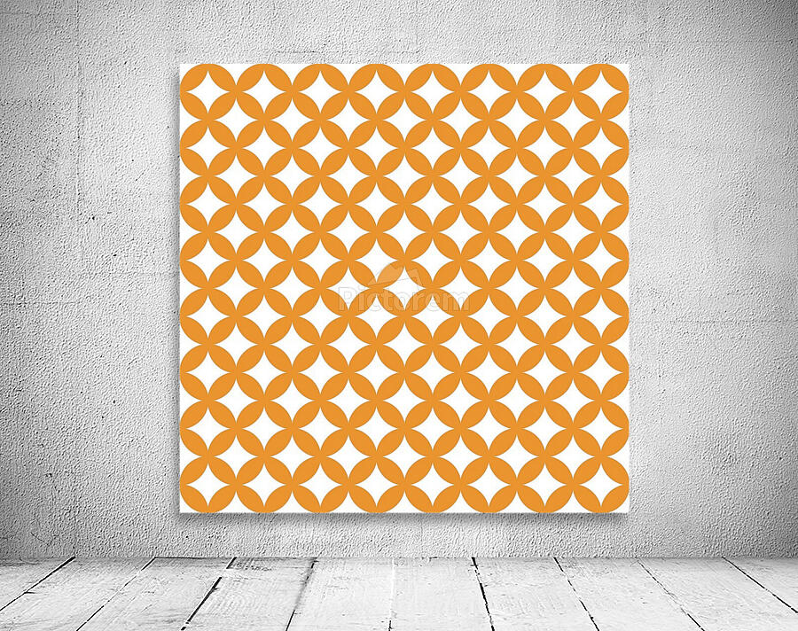 Orange Retro Circle Pattern Wall Preview