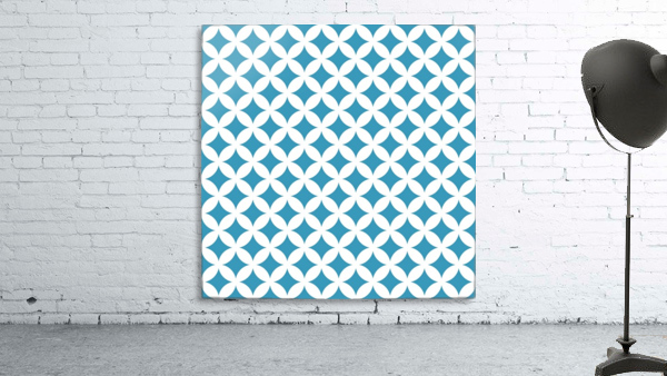Blue Retro Circle Pattern Wall Preview