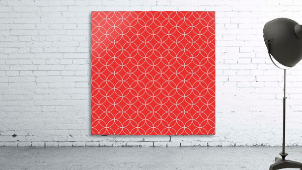 Pinkish Red Retro Circle Pattern Wall Preview