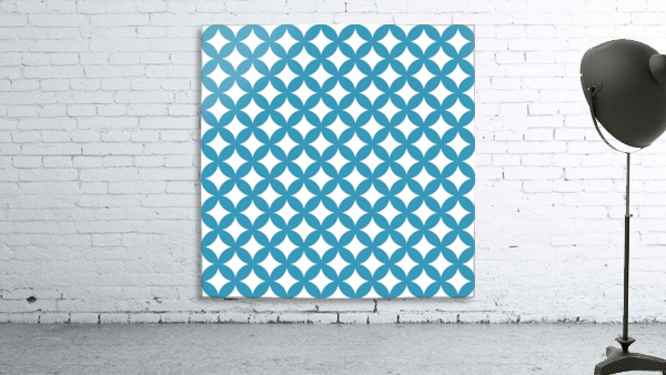 Blue Retro Circle Pattern Wall Preview