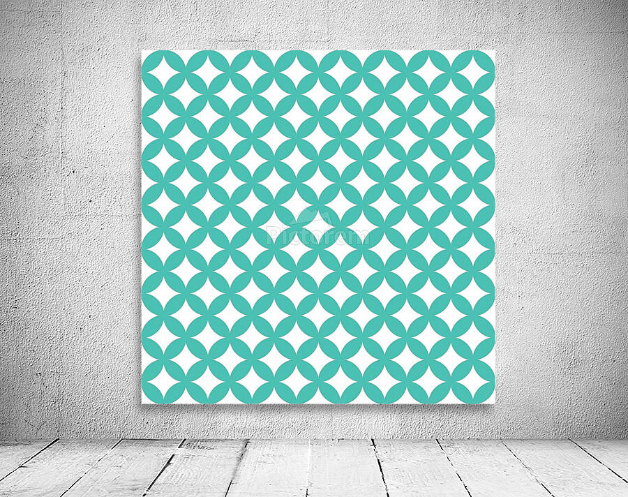 Turquoise Retro Circle Pattern Wall Preview