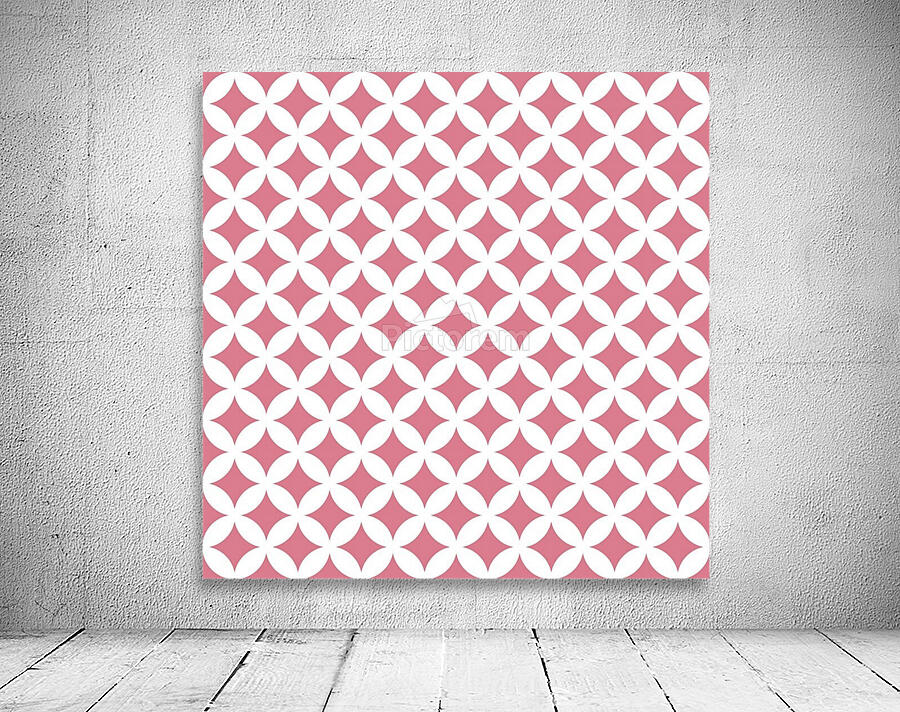 Red and White Retro Circle Pattern Wall Preview