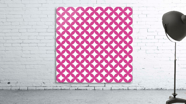 Pink Retro Circle Pattern Wall Preview