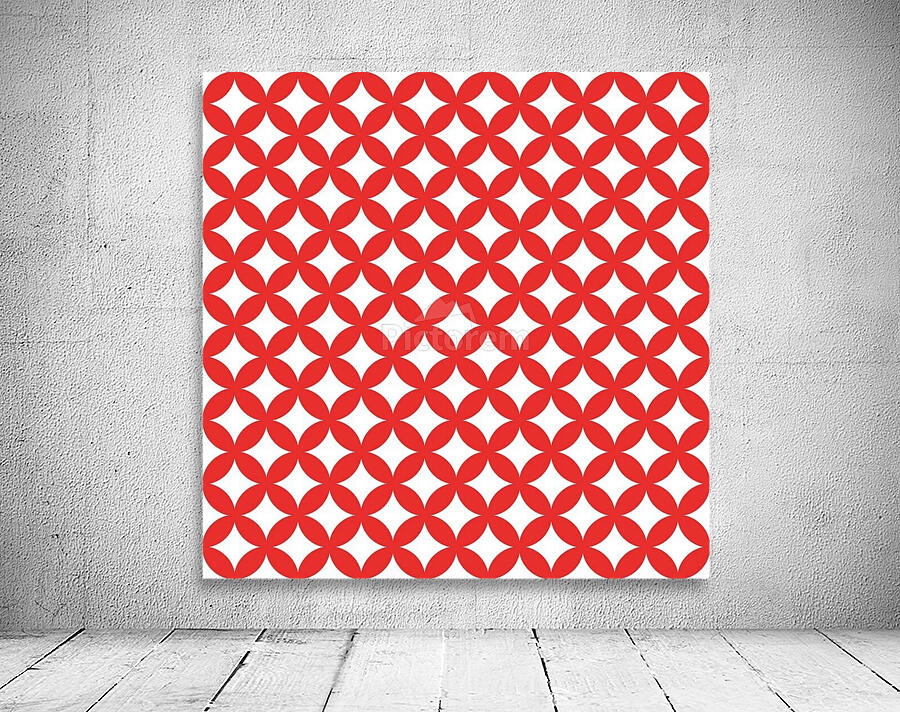 Red Retro Circle Pattern Wall Preview
