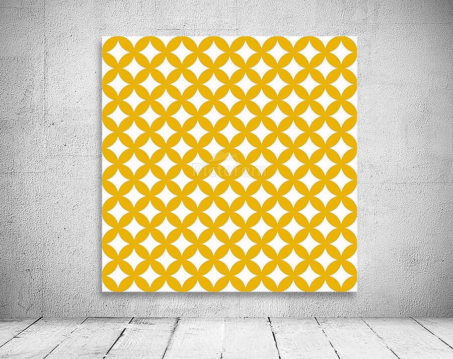 Yellow Retro Circle Pattern Wall Preview