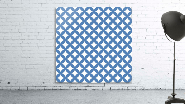 Blue Retro Circle Pattern Wall Preview