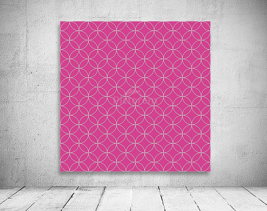 Pink Retro Circle Pattern Wall Preview