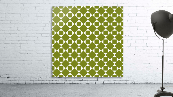 Green Squares And Diamonds Pattern  Wall Preview