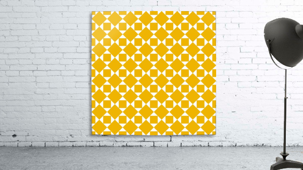 Yellow Squares And Diamonds Pattern  Wall Preview